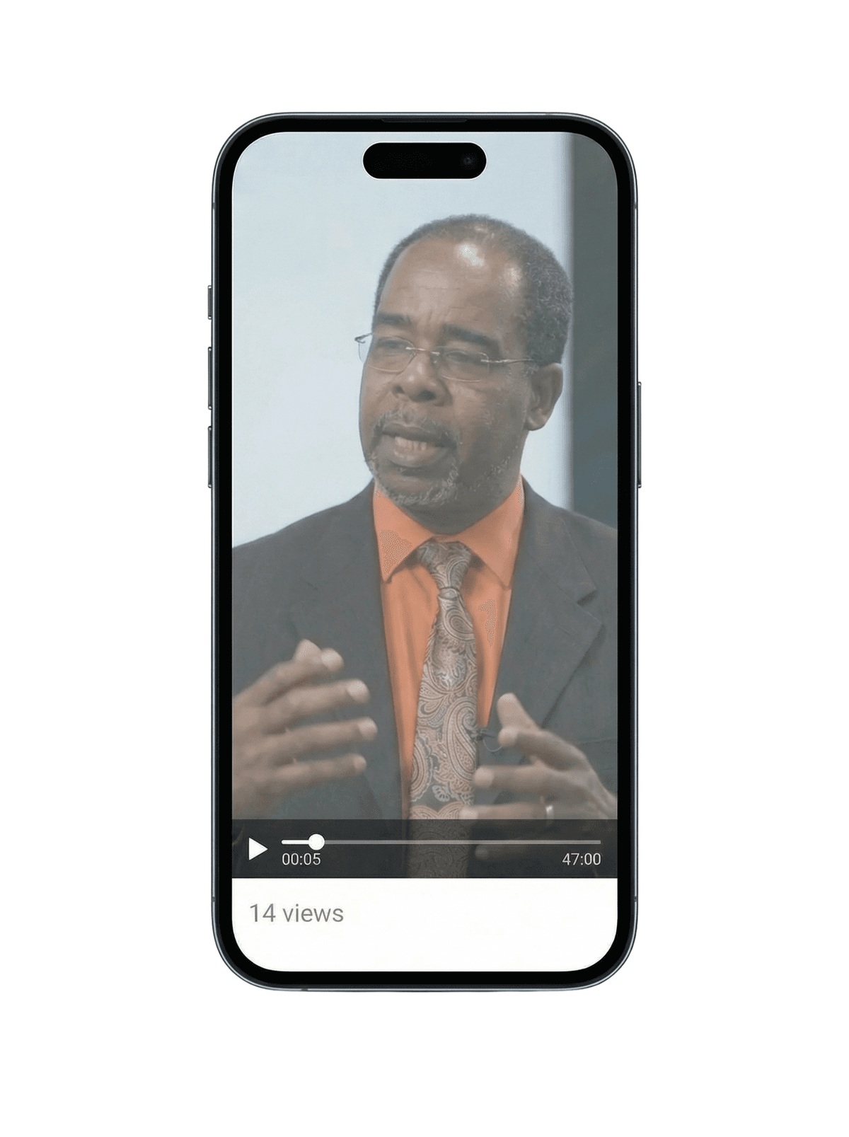 Unbranded 47-minute sermon on mobile